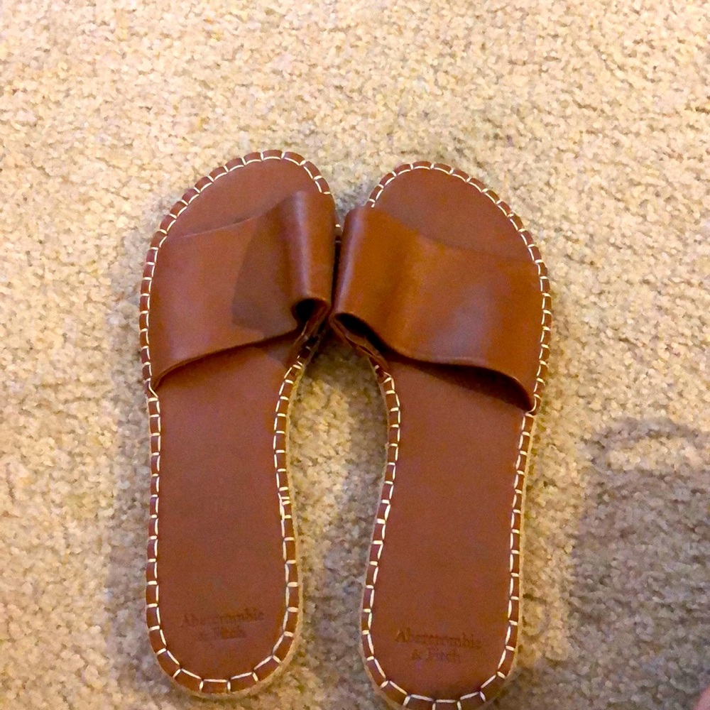 Abercrombie and Fitch Faux leather slides